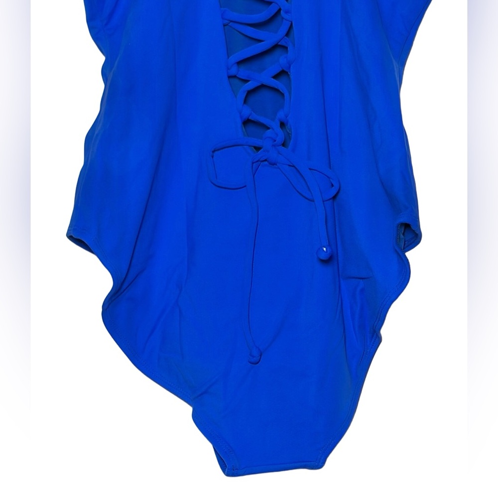 NWT Ta3 Plungey Sapphire Open Back One Piece Shapewear Swimsuit, Large Short - Picture 7 of 13